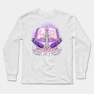 Fight like a witch spell book Long Sleeve T-Shirt